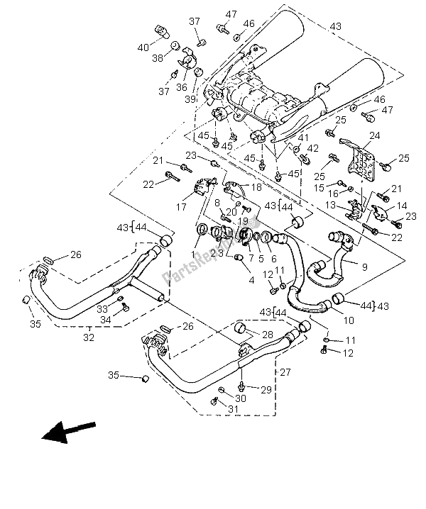 All parts for the Exhuast of the Yamaha V MAX 12 1200 1997