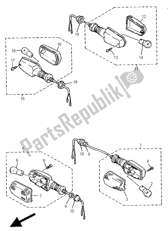 Tutte le parti per il Luce Lampeggiante del Yamaha XJ 900S Diversion 1998