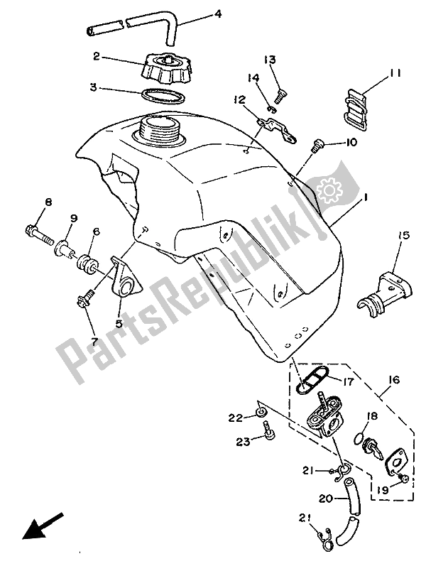 Toutes les pièces pour le Réservoir D'essence du Yamaha YZ 250 1989