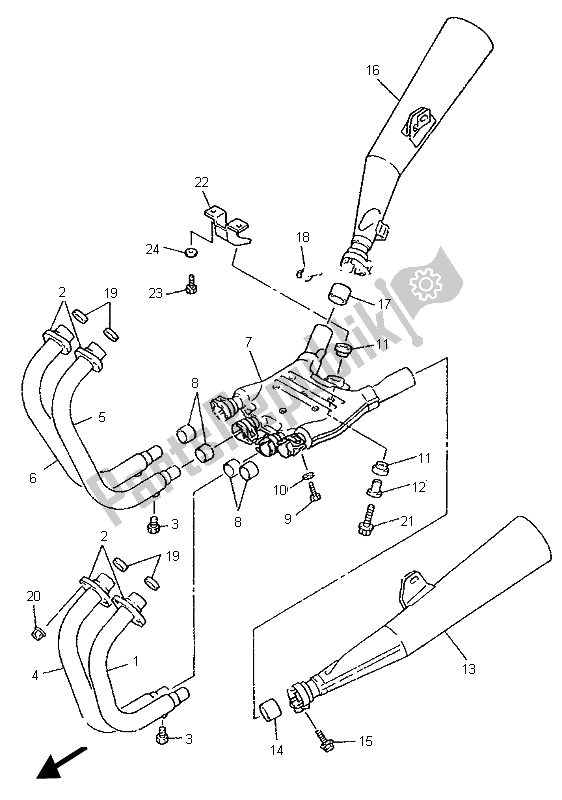 Tutte le parti per il Scarico del Yamaha XJR 1200 1995