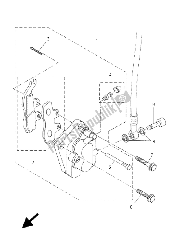 Tutte le parti per il Pinza Freno Anteriore 2 del Yamaha DT 50R SM 2009