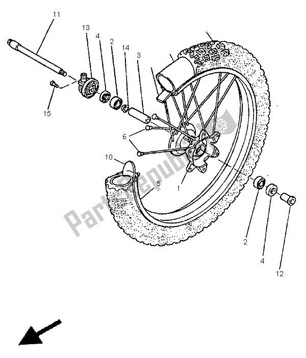 Todas las partes para Rueda Delantera de Yamaha TT 600E 1996