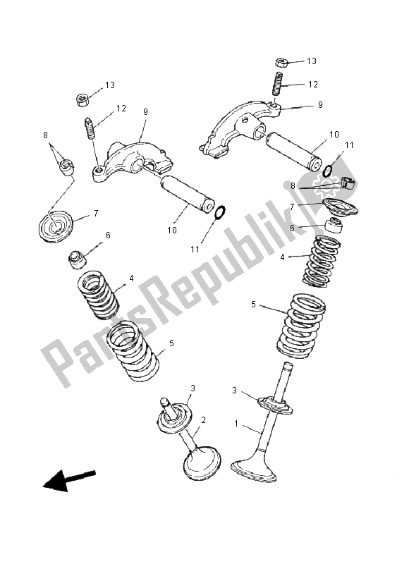 Tutte le parti per il Valvola del Yamaha YFM 350 Warrior 2004
