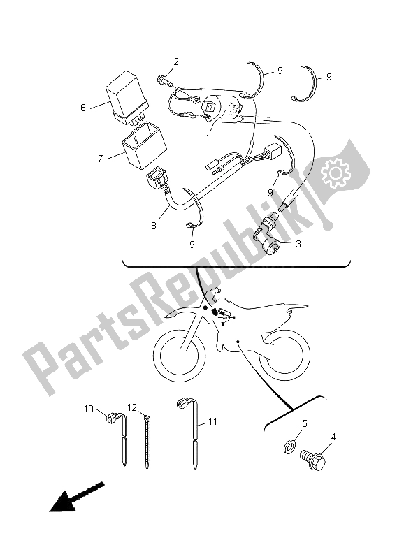 All parts for the Electrical 1 of the Yamaha TT R 125 SW 2000
