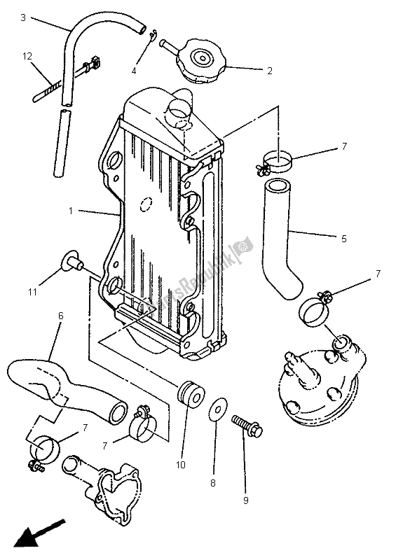 Toutes les pièces pour le Tuyau De Radiateur du Yamaha YZ 80 LC 1995