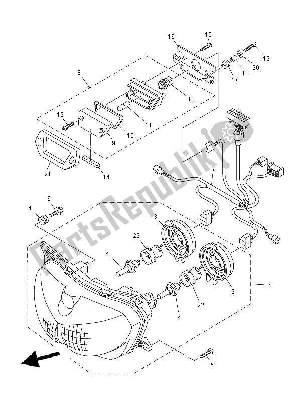 Toutes les pièces pour le Phare du Yamaha TDM 900 2004