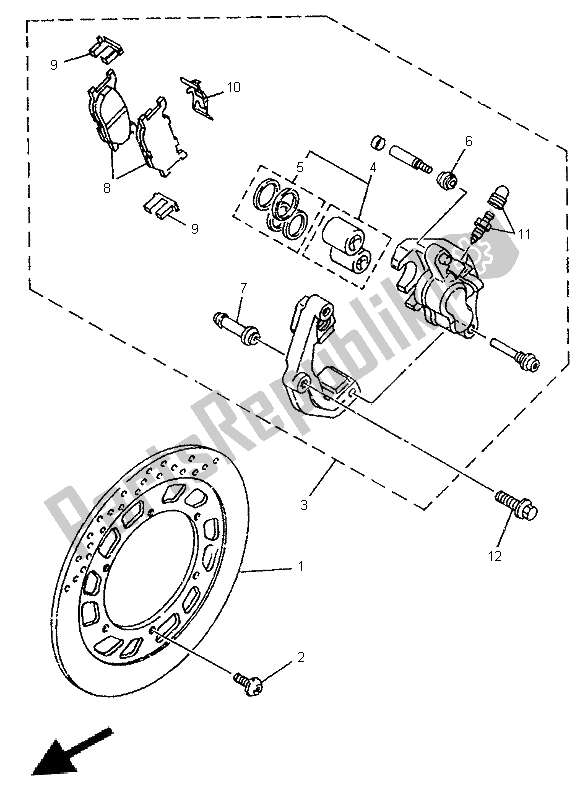 Toutes les pièces pour le étrier De Frein Avant du Yamaha TDR 125 1996