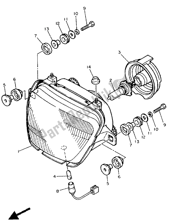 Tutte le parti per il Alternate (faro) (per Dk-no-nl-it) del Yamaha FJ 1200A 1991