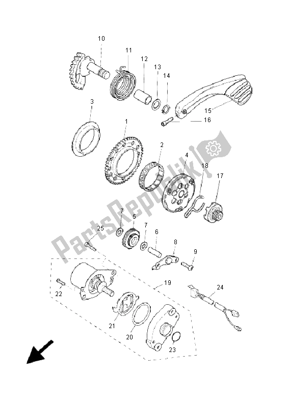 All parts for the Starter of the Yamaha YQ 50L Aerox Replica 2005