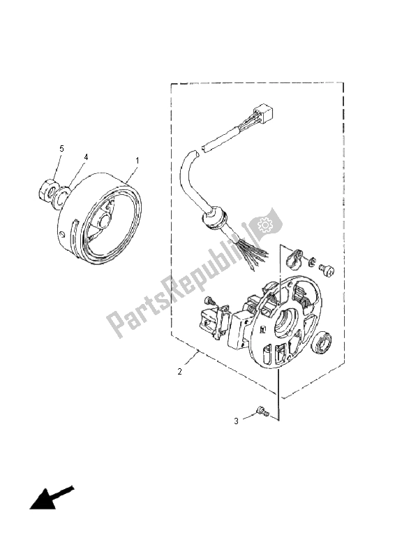 All parts for the Generator of the Yamaha YN 50R Neos 2008