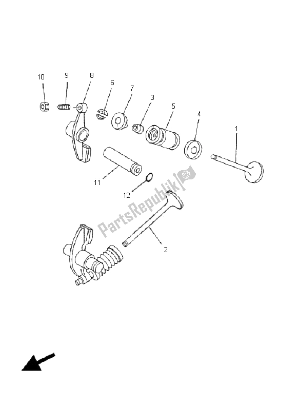Todas las partes para Válvula de Yamaha YP 125R E Majesty 2008