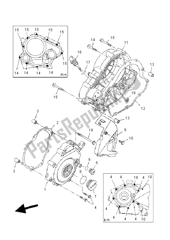 Tutte le parti per il Coperchio Del Carter 1 del Yamaha WR 125X 2011