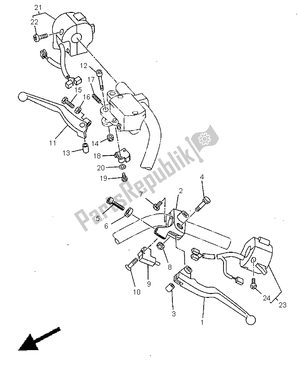 Todas las partes para Interruptor De Palanca Y Palanca de Yamaha XVS 650A Dragstar Classic 1998