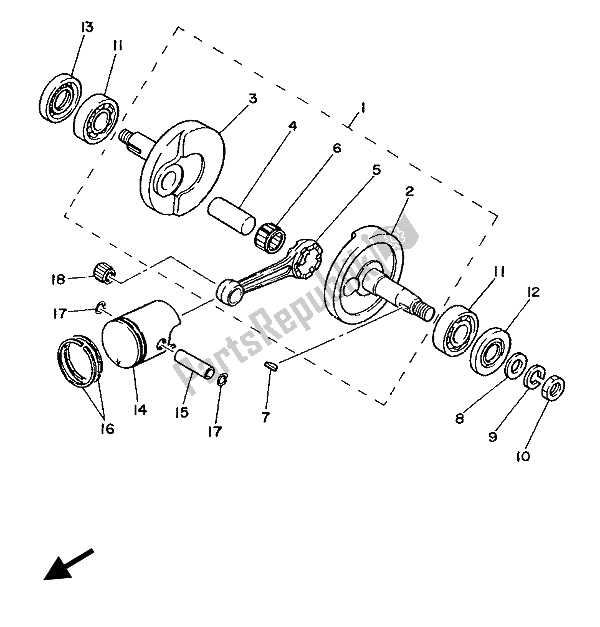 Tutte le parti per il Albero Motore E Pistone del Yamaha PW 50 1988