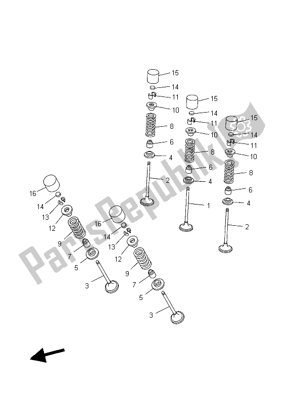 All parts for the Valve of the Yamaha YZ 250F 2006