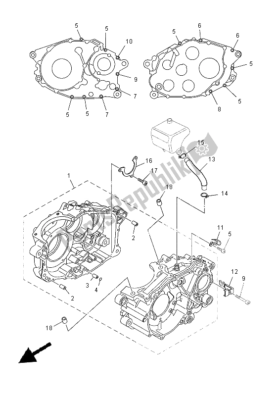 All parts for the Crankcase of the Yamaha MT 03 660 2012