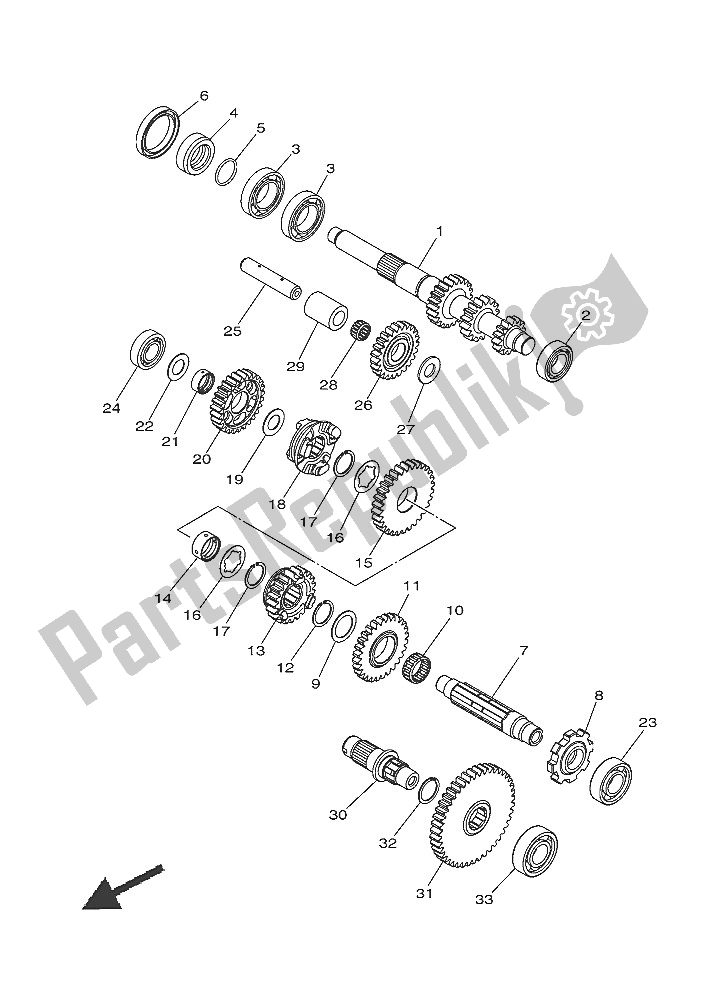 Toutes les pièces pour le Transmission du Yamaha YFM 700 Fwbd Kodiak EPS SE 2016