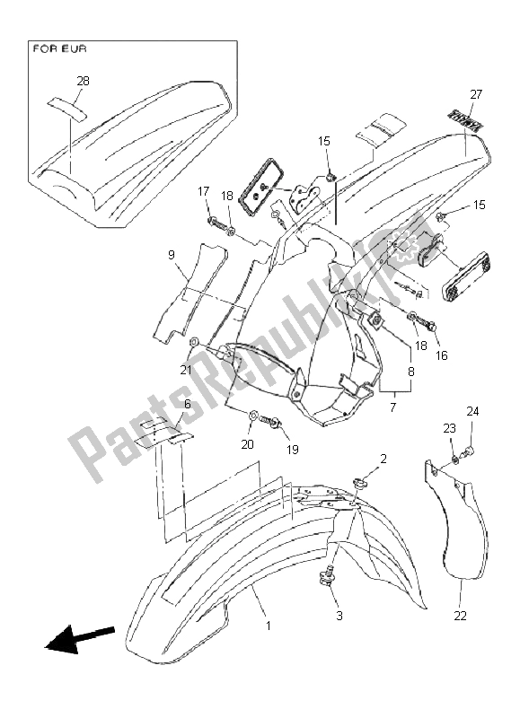 All parts for the Fender of the Yamaha WR 450F 2011