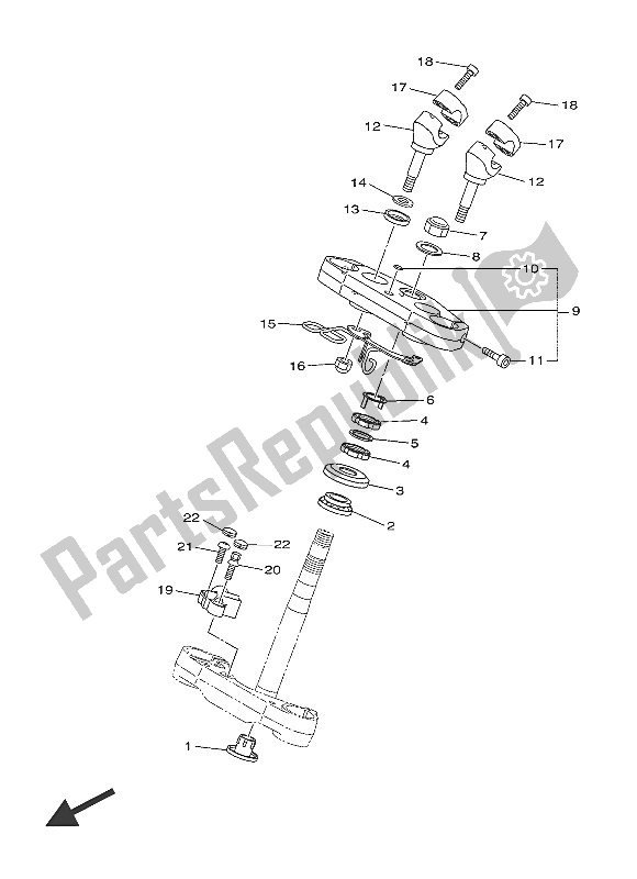 All parts for the Steering of the Yamaha XVS 950 CU 2016