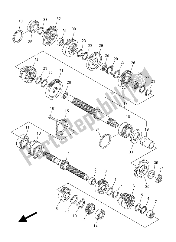 Tutte le parti per il Trasmissione del Yamaha FZ1 NA 1000 2012