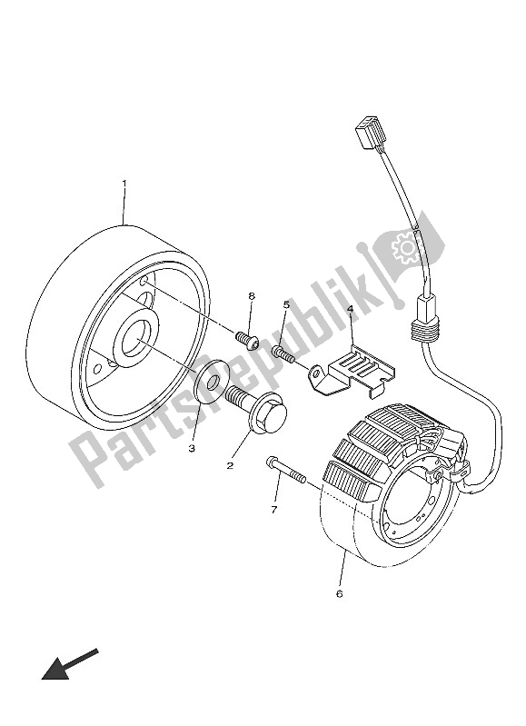 All parts for the Generator of the Yamaha XJ6 FA 600 2016