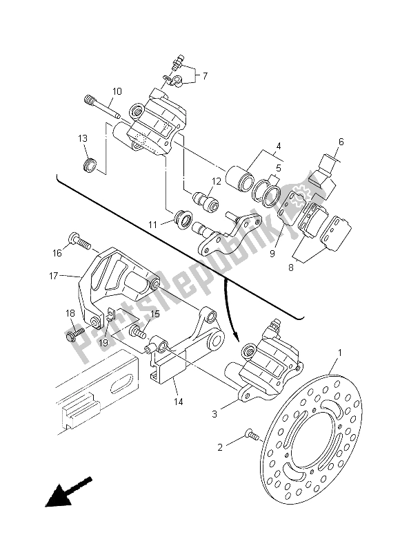 All parts for the Rear Brake Caliper of the Yamaha YZ 85 LW 2014