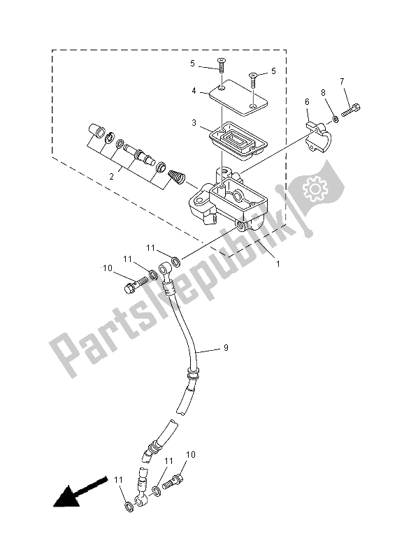 All parts for the Front Master Cylinder of the Yamaha XVS 125 Dragstar 2000