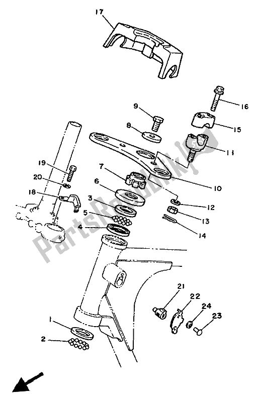 All parts for the Steering of the Yamaha SR 125 1992