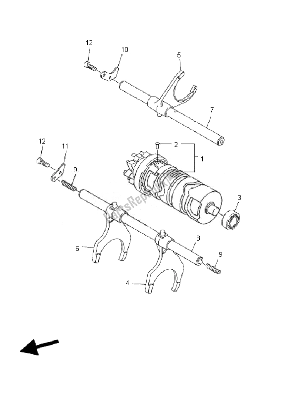 Toutes les pièces pour le Came Et Fourchette De Changement De Vitesse du Yamaha FZ1 SA Fazer 1000 2007