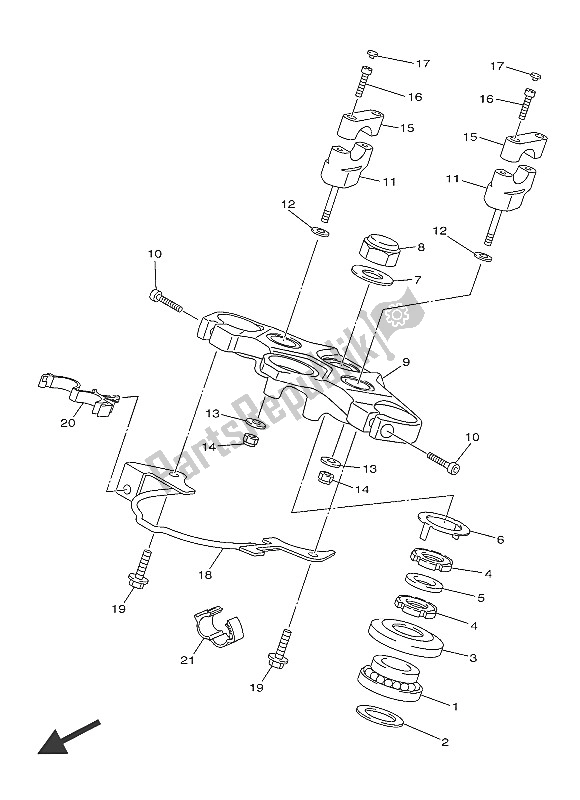 All parts for the Steering of the Yamaha XJ6S 600 2016