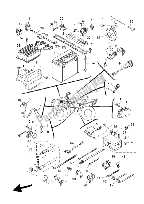 All parts for the Electrical 1 of the Yamaha YFM 700F Grizzly EPS 2011