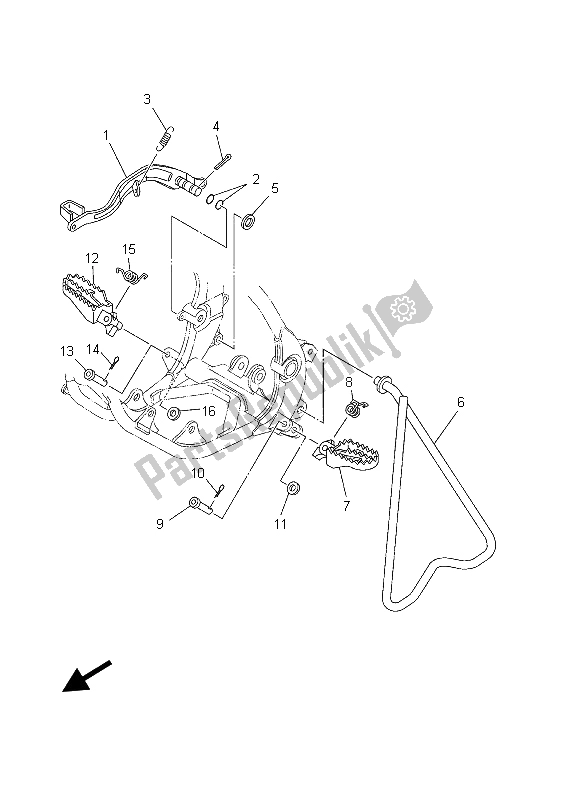 Tutte le parti per il Stand E Poggiapiedi del Yamaha YZ 85 SW LW 2003