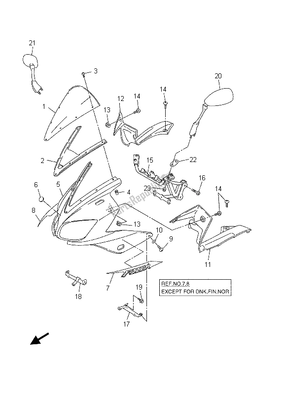 Todas las partes para Carenado 1 de Yamaha FZS 600 Fazer 2003