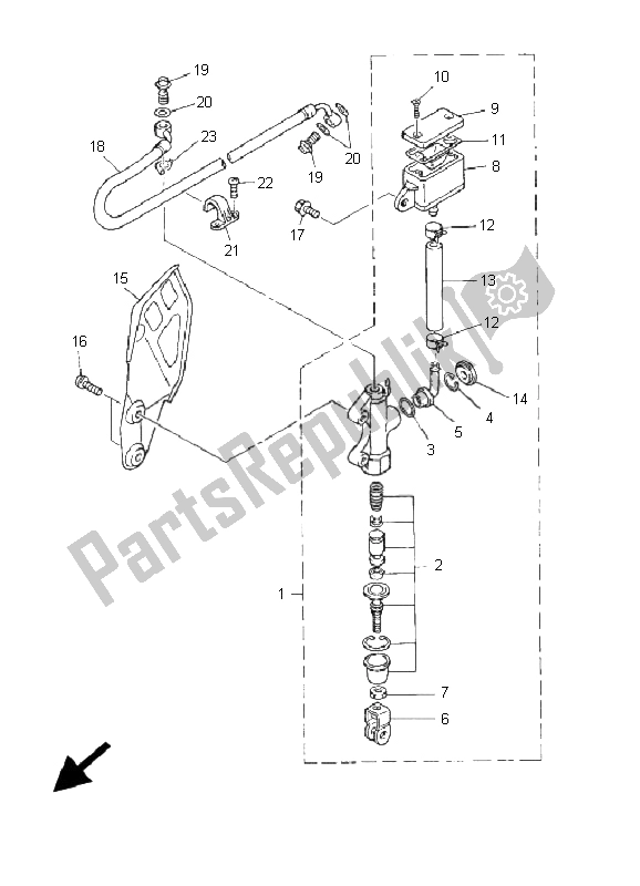 Wszystkie części do Tylny Cylinder G?ówny Yamaha WR 426F 400F 2001