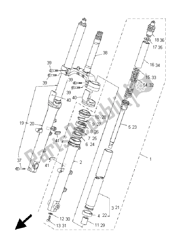 Tutte le parti per il Forcella Anteriore del Yamaha TDM 900A 2005