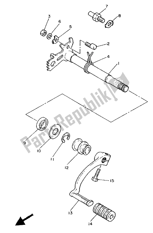 All parts for the Shifter of the Yamaha SR 500 1993