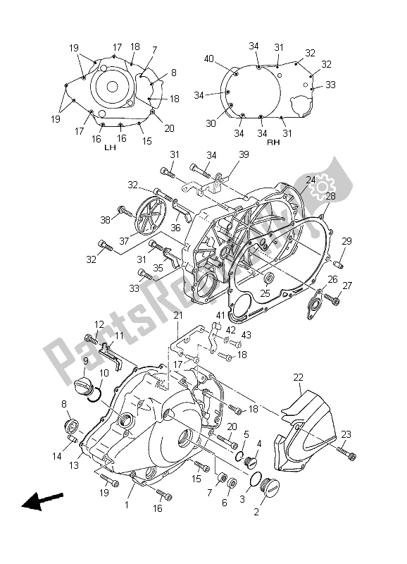 Tutte le parti per il Coperchio Del Carter 1 del Yamaha BT 1100 Bulldog 2006