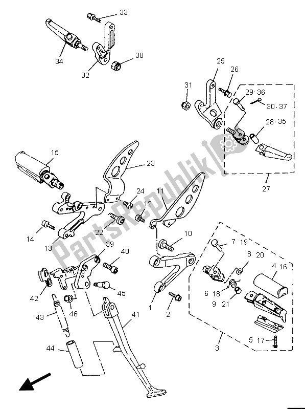 Toutes les pièces pour le Support Et Repose-pieds du Yamaha TZR 125 1995