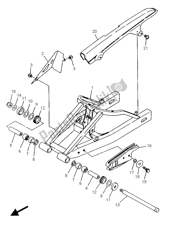 Tutte le parti per il Braccio Posteriore del Yamaha TZR 125 1995