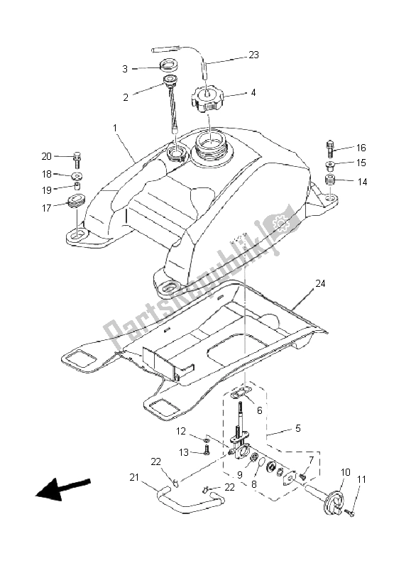 Wszystkie części do Zbiornik Paliwa Yamaha YFM 450 FA Kodiak 4X4 2005