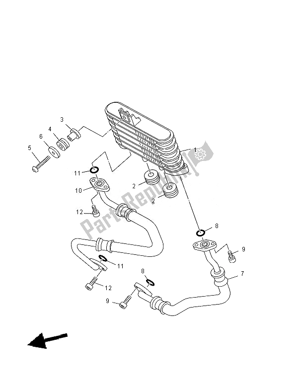 All parts for the Oil Cooler of the Yamaha XV 1900A Midnight Star 2007