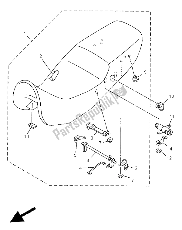 Todas las partes para Asiento de Yamaha TDM 850 1996