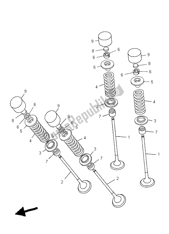 Alle onderdelen voor de Klep van de Yamaha XJ6 SA Diversion 600 2010