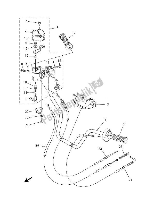 Tutte le parti per il Maniglia E Cavo Dello Sterzo del Yamaha YFM 450 Fgpd Grizzly 4X4 2013