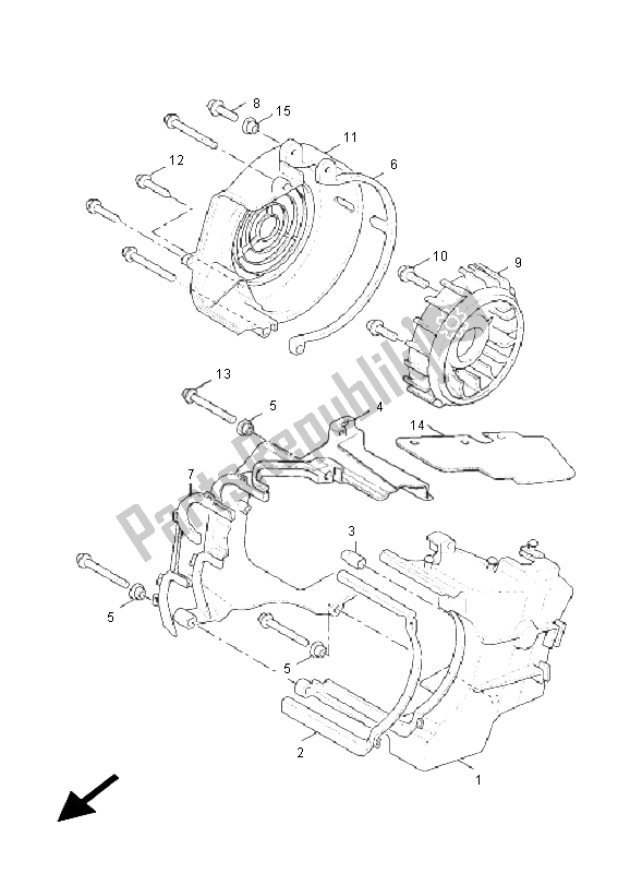 All parts for the Air Shroud & Fan of the Yamaha NXC 125E Cygnus X 2011