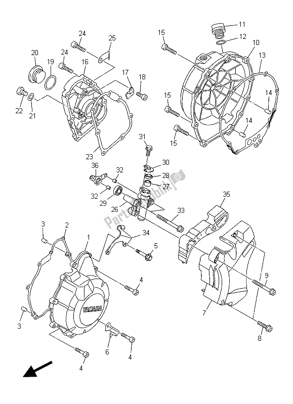 All parts for the Crankcase Cover 1 of the Yamaha XJ6 NA 600 2015