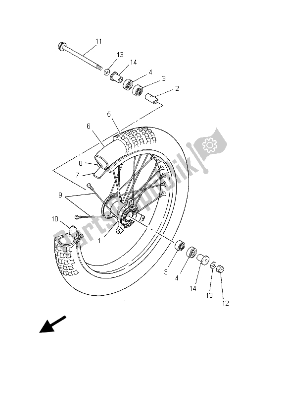 Tutte le parti per il Ruota Anteriore del Yamaha YZ 85 SW LW 2003