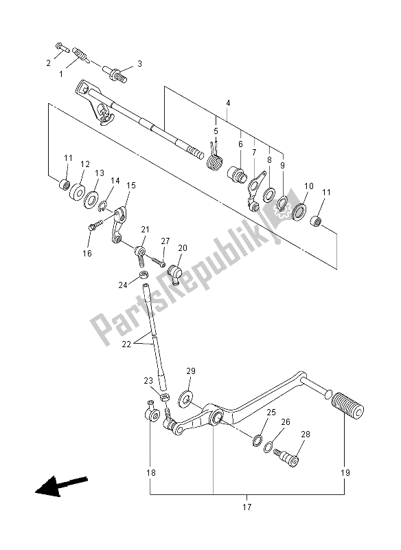 Toutes les pièces pour le Arbre De Changement du Yamaha YZF R6 600 2008