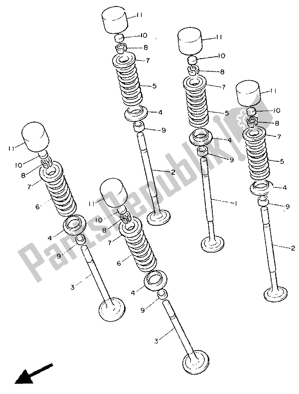 Tutte le parti per il Valvola del Yamaha FZ 750 Genesis 1991