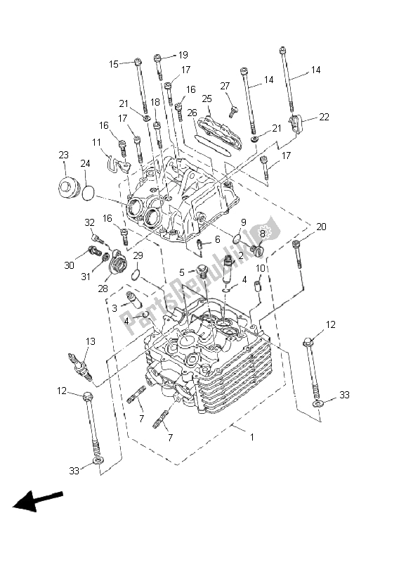 Toutes les pièces pour le Culasse du Yamaha YFM 660R 2002